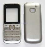 Obudowa NOKIA C1-01 srebrna full z klawiatur� HQ